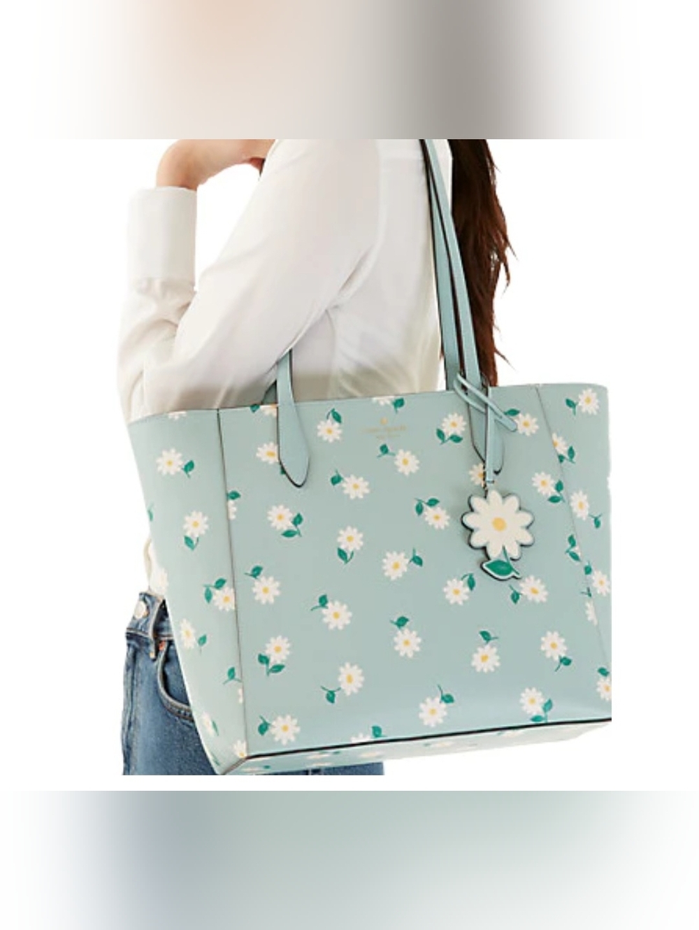 Kate Spade New York Dana Daisy Tote Aphrodite Green & Matching Large Wallet Set - Picture 10 of 14
